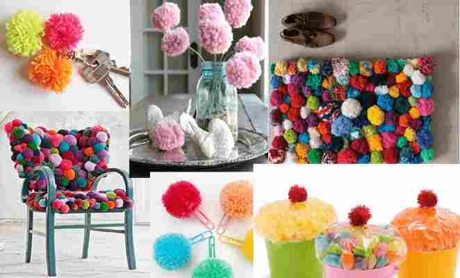 Pompones esponjosos y coloridos para la decoración de tu hogar
